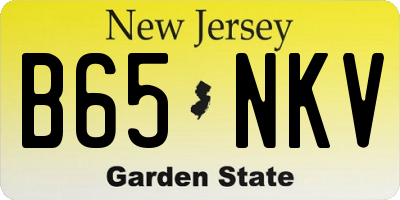 NJ license plate B65NKV