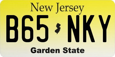 NJ license plate B65NKY