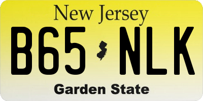 NJ license plate B65NLK