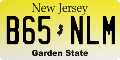 NJ license plate B65NLM