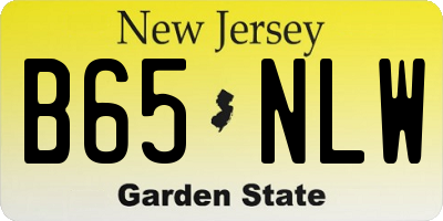 NJ license plate B65NLW