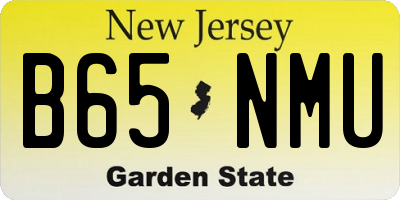 NJ license plate B65NMU