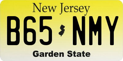 NJ license plate B65NMY