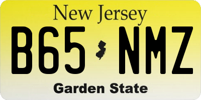 NJ license plate B65NMZ