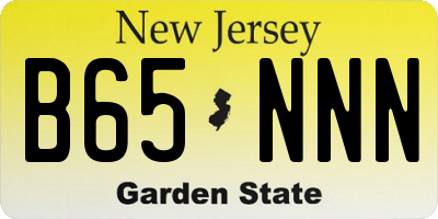 NJ license plate B65NNN