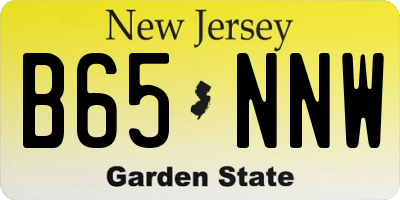 NJ license plate B65NNW