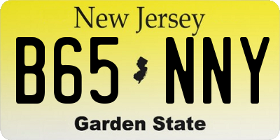 NJ license plate B65NNY