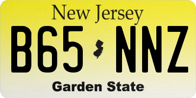 NJ license plate B65NNZ