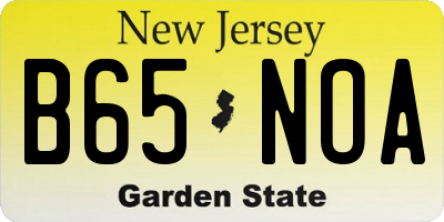 NJ license plate B65NOA