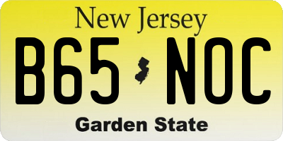 NJ license plate B65NOC