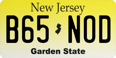 NJ license plate B65NOD