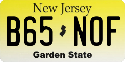 NJ license plate B65NOF