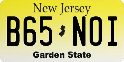 NJ license plate B65NOI