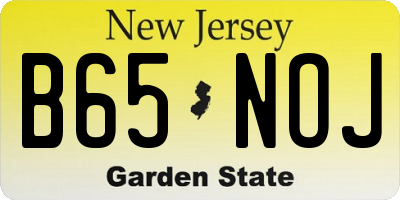 NJ license plate B65NOJ