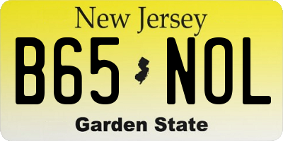 NJ license plate B65NOL