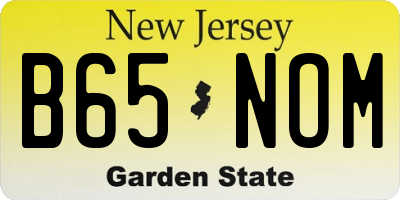 NJ license plate B65NOM