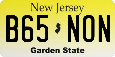 NJ license plate B65NON
