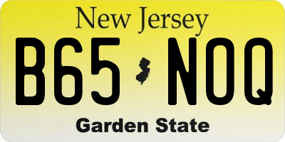 NJ license plate B65NOQ