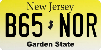 NJ license plate B65NOR