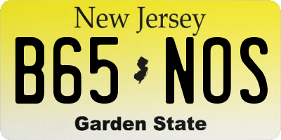 NJ license plate B65NOS