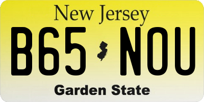 NJ license plate B65NOU