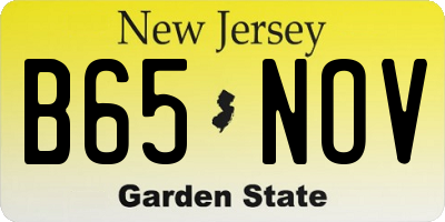 NJ license plate B65NOV