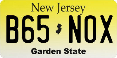 NJ license plate B65NOX