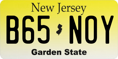 NJ license plate B65NOY