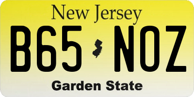 NJ license plate B65NOZ