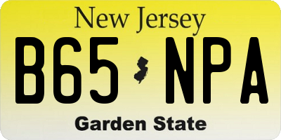 NJ license plate B65NPA