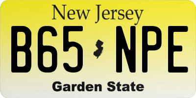 NJ license plate B65NPE