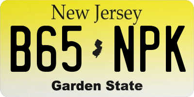 NJ license plate B65NPK