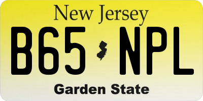 NJ license plate B65NPL