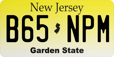 NJ license plate B65NPM
