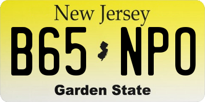 NJ license plate B65NPO