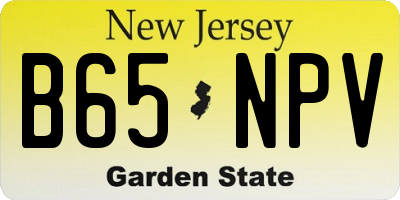 NJ license plate B65NPV
