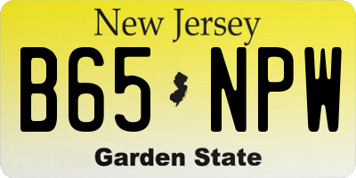 NJ license plate B65NPW