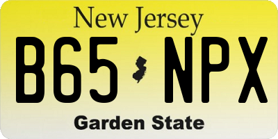 NJ license plate B65NPX