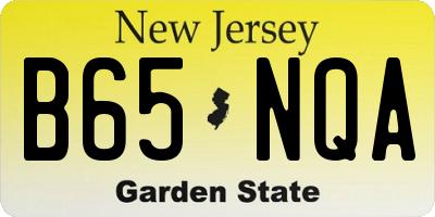 NJ license plate B65NQA