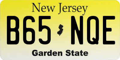 NJ license plate B65NQE
