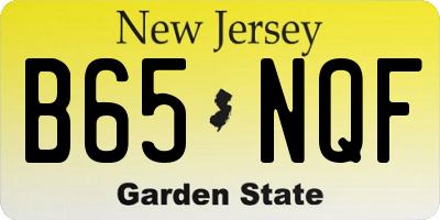 NJ license plate B65NQF