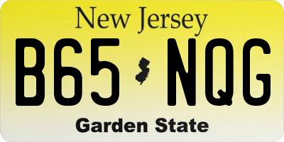 NJ license plate B65NQG