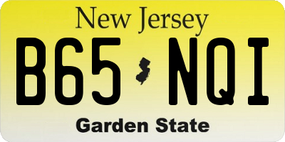 NJ license plate B65NQI