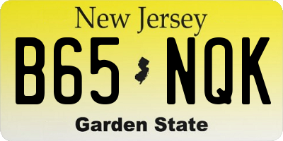 NJ license plate B65NQK
