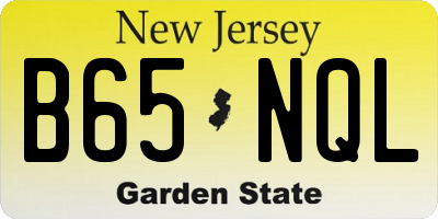 NJ license plate B65NQL