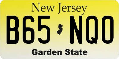 NJ license plate B65NQO