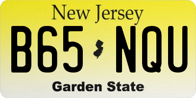 NJ license plate B65NQU