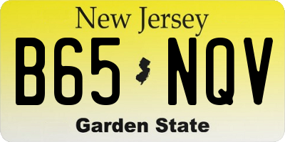 NJ license plate B65NQV