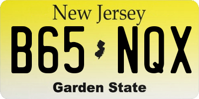 NJ license plate B65NQX