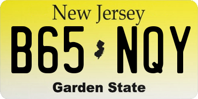 NJ license plate B65NQY
